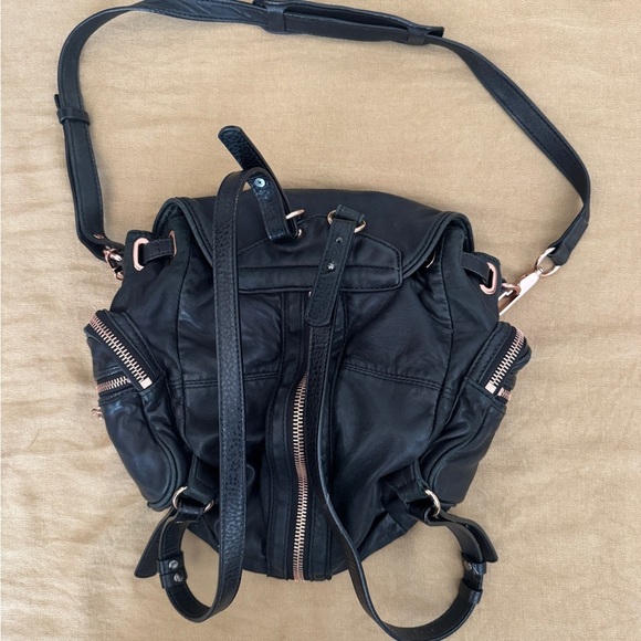 Alexander Wang Marti Black Calfskin Backpack Rose Gold Hardware main image 6